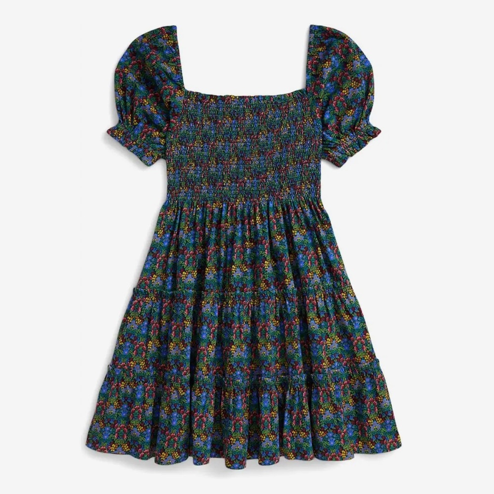 Girls Ralph Lauren Floral Smocked Cotton Jersey Dress